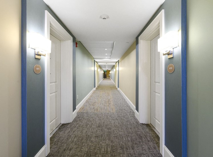 Hallway inside the Market Street Flats luxury West Chester Apartments